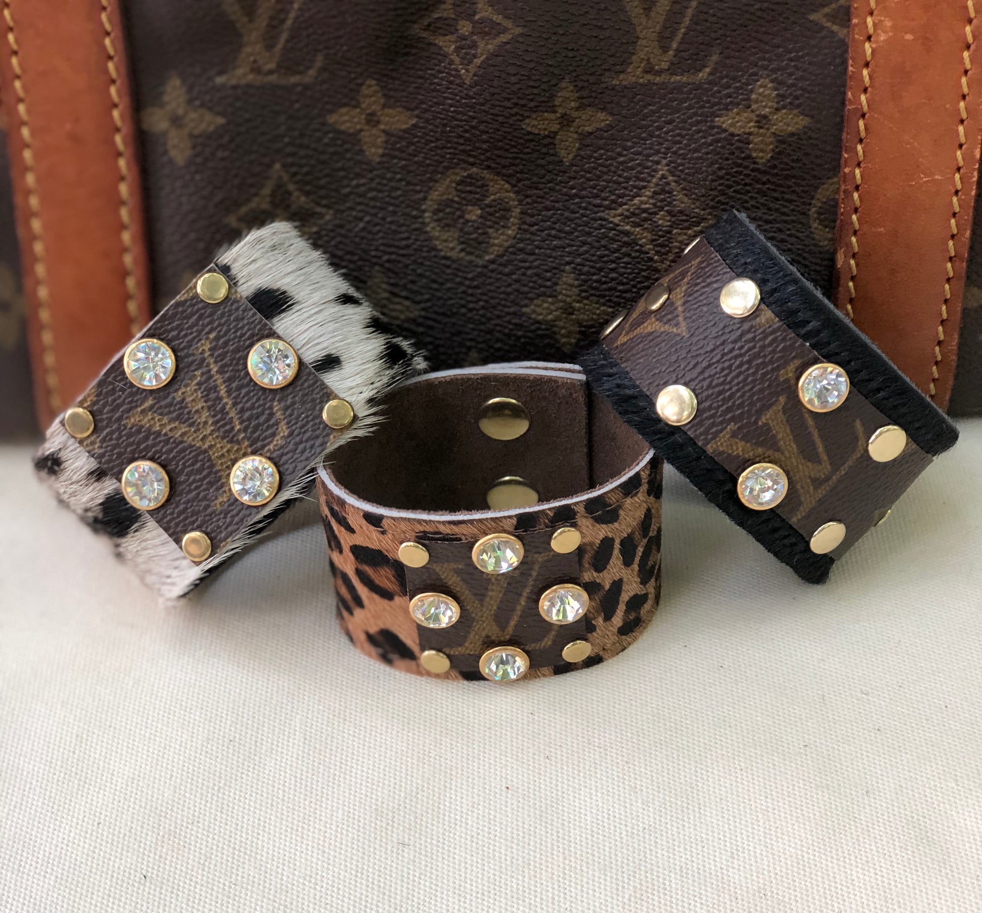 Upcycled Louis Vuitton Cowhide Cuff – Chic Verte