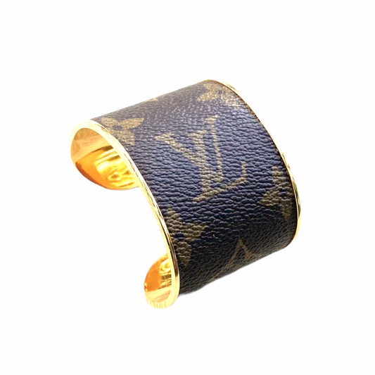Large Upcycled Gold Plated LV Cuff