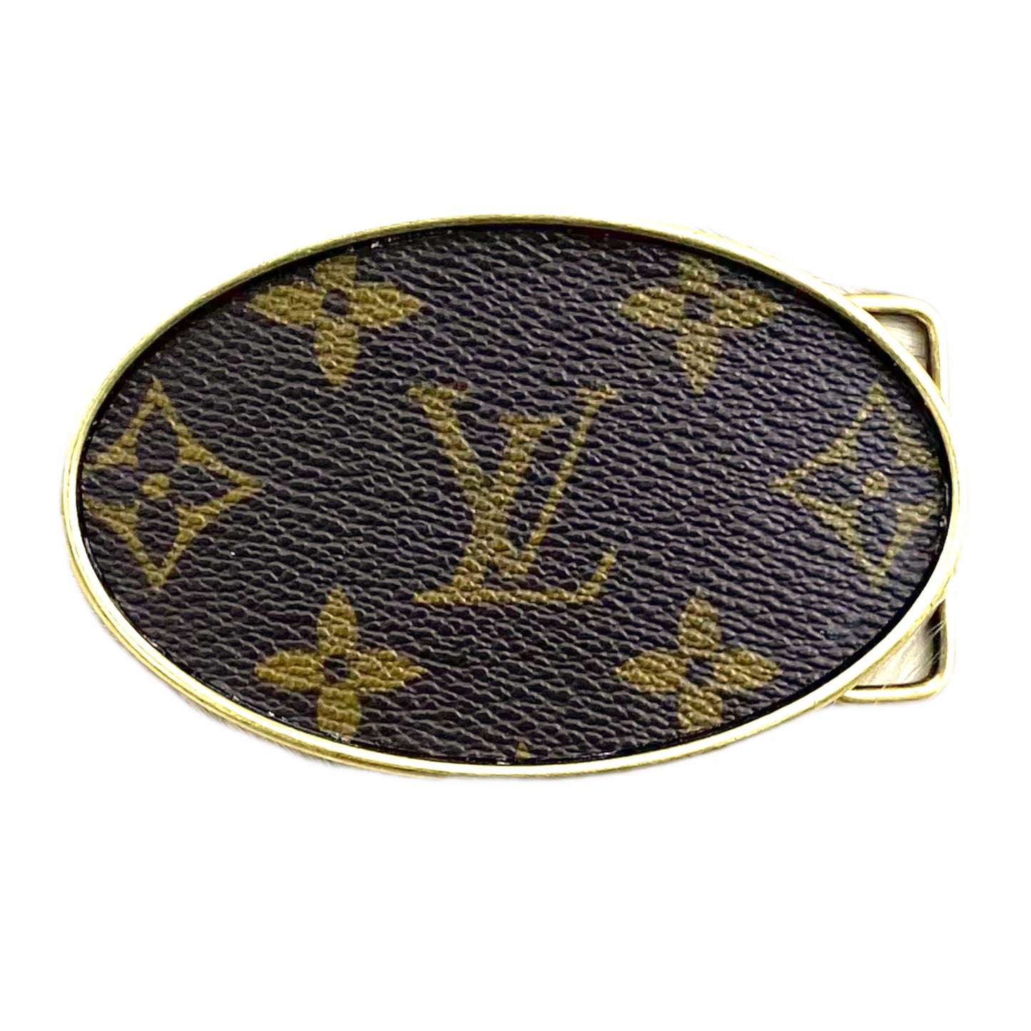 Upcycled LV belt buckle