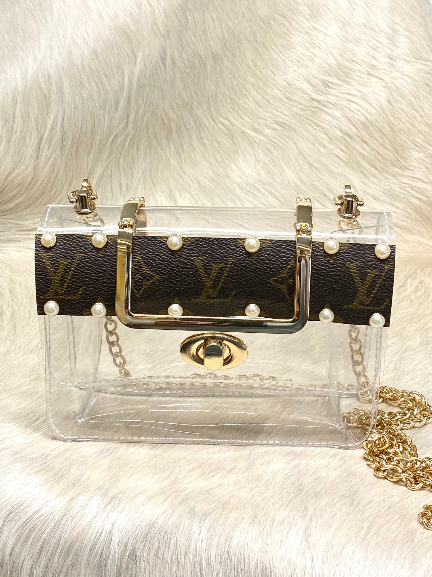 Stadium Clear Bag With Recycled Louis Vuitton Leather Blue - $71 (40% Off  Retail) - From Tierney