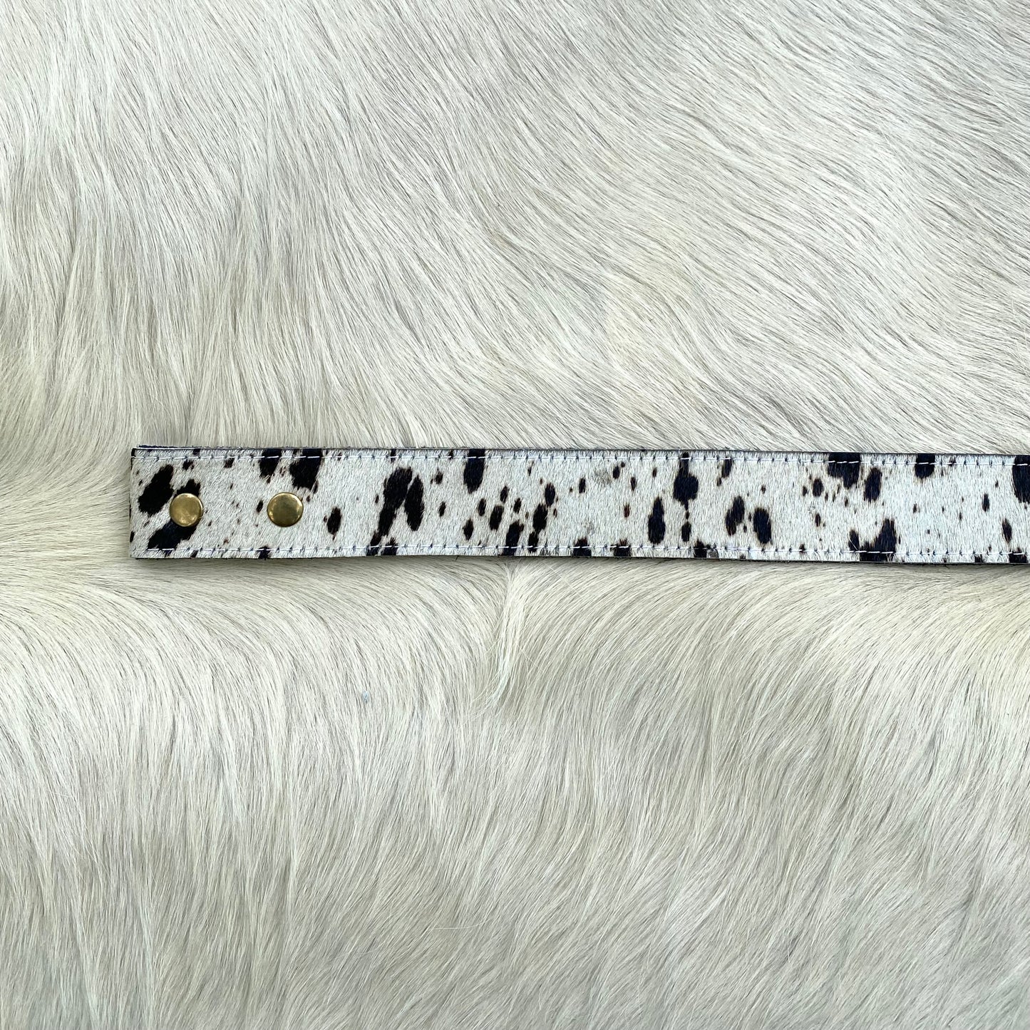 Black and White  Cowhide Belt Strap